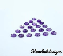 6X8MM, 7X9MM, 8X10MM, 9X11MM Natural Amethyst faceted Oval Cut Gemstone, AAA Purple Amethyst Faceted Oval Cut Calibrated Stone For Jewelry