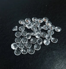 Natural Crystal Quartz Faceted Round Cut Gemstone, AAA White Crystal Quartz Faceted Round Cut For Jewelry