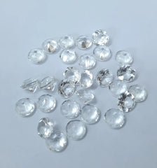Natural Crystal Quartz Faceted Round Cut Gemstone, AAA White Crystal Quartz Faceted Round Cut For Jewelry
