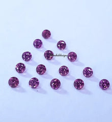 2MM, 2.25MM, 2.50MM, 2.75MM Natural Rhodolite Faceted Round Cut Gemstone, AAA Pink Rhodolite faceted Round Calibrated Cut Stone for jewelry