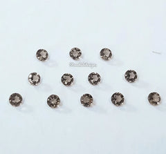 1MM, 1.25MM, 1.50MM, 1.75MM Natural Smoky Quartz Faceted Round Cut Gemstone, AAA Smoky Quartz Faceted Round Loose Calibrated Cut For Jewelry