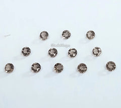 1MM, 1.25MM, 1.50MM, 1.75MM Natural Smoky Quartz Faceted Round Cut Gemstone, AAA Smoky Quartz Faceted Round Loose Calibrated Cut For Jewelry