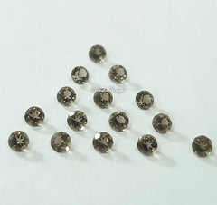 2MM, 2.25MM, 2.50MM, 2.75MM Natural Smoky Quartz Faceted Round Cut Gemstone, AAA Smoky Quartz Tiny Round cut For Jewelry Making