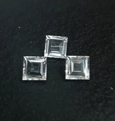 11MM, 12MM, 13MM, 14MM Natural Crystal Quartz Faceted Square Cut Gemstone, AAA Crystal Quartz Square cut For Jewelry Making