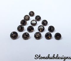 3MM, 4MM, 5MM, 6MM Natural Smoky Quartz Faceted Round Cut Gemstone, AAA Smoky Quartz Round cut For Jewelry Making