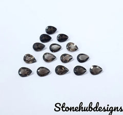 3X5MM, 4X6MM, 5X7MM Natural Smoky Quartz Faceted Pear Cut Gemstone, smoky quartz Pear cut for jewelry making stone
