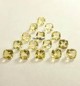 5MM, 6MM, 7MM, 8MM, 9MM, 10MM Natural Lemon Quartz Faceted Cushion Cut Gemstone, AAA Lemon Quartz Cushion cut For Jewelry Making