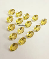 Natural Lemon Quartz Faceted Oval Cut Gemstone, AAA Yellow Lemon Quartz Faceted Oval Cut Gemstone For Jewelry