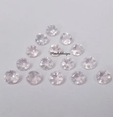 3MM, 3.50MM, 4MM, 5MM Natural Rose Quartz Faceted Round Cut Gemstone, AAA Rose Quartz Round cut For Jewelry Making