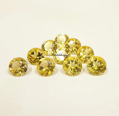 Natural Lemon Quartz Faceted Round Cut Gemstone, AAA Lemon Quartz Round cut For Jewelry Making