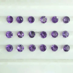 3MM, 4MM, 5MM Natural Amethyst Faceted Round Cut Gemstone, AAA Quality Amethyst Round Cut Sizes for Jewelry Making