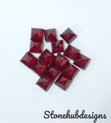 4MM, 5MM, 6MM, 7MM, 8MM, 9MM, 10MM RUBY Faceted Square Cut Gemstone, AAA GF Ruby Square Faceted Loose Gemstone, Ruby Faceted Loose Gemstone