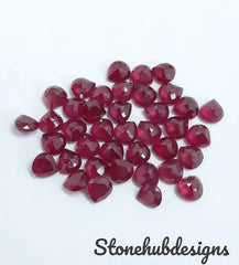4MM, 5MM, 6MM, 7MM, 8MM, 9MM, 10MM RUBY Faceted Heart Shape Loose Gemstone, Ruby Heart Faceted Loose Gemstone, GF Ruby Faceted Loose Stone