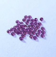 2MM, 2.25MM, 2.50MM, 2.75MM Natural Rhodolite Faceted Round Cut Gemstone, AAA Pink Rhodolite faceted Round Calibrated Cut Stone for jewelry