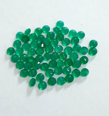 2MM, 2.25MM, 2.5MM, 2.75MM Natural GREEN ONYX Faceted Round Cut gemstone, AAA Green Onyx Round Tiny Loose Cut Stone For Jewelry