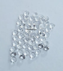 5 pcs 1MM, 1.50MM, 2MM Natural Crystal Quartz Faceted Round Cut Gemstone, AAA White Crystal Quartz Tiny Round cut For Jewelry Making