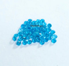 2MM Natural Neon Apatite Faceted Round Gemstone Top Quality, AAA Neon Apatite faceted Tiny Round Stone For Jewelry Making