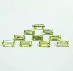 2x4MM, 2.5x5MM, 3x6MM Natural Peridot Faceted Baguette Cut Gemstone, AAA Green Peridot Baguette Calibrated Size loose Gemstone for jewelry