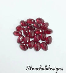 3X4MM, 3X5MM, 4X6MM, 5X7MM RUBY Faceted Oval Cut Loose Gemstone, AAA Quality Glass Field Ruby Faceted Loose Gemstone For Jewelry Making