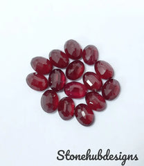 RUBY Faceted Oval Cut Loose Gemstone , AAA Quality Glass Field Red Ruby Faceted Oval Cut stone For Jewelry Making