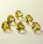 4MM, 5MM, 6MM, 7MM, 8MM, 9MM, 10MM Natural Lemon Quartz Faceted Heart Shape Cut Gemstone, AAA Lemon Quartz Heart cut For Jewelry