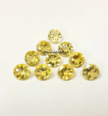 Natural Lemon Quartz Faceted Round Cut Gemstone, AAA Lemon Quartz Round cut For Jewelry Making