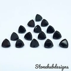 5MM, 6MM, 7MM, 8MM, 9MM, 10MM Natural Black Onyx Faceted Trillion gemstone, AAA Quality Black Onyx Trillion Faceted Loose Stone For Jewelry
