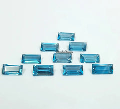 1.5x3MM, 2x4MM, 2.5x5MM, 3x6MM London Blue Topaz Faceted Baguette Cut Gemstone, AAA Natural Blue London Topaz Baguette Cut For Jewelry