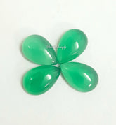 8X12MM, 10X14MM, 12X16MM, 13X18MM, 15X20MM Natural Green Onyx Pear Cabochon, Calibrated size Loose Gemstone, GREEN ONYX pears cabochon