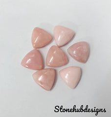 Natural Pink Opal Smooth Trillion Cabochon Gemstone, AAA Pink Opal Trillion Shape Smooth Gemstones Lot For Earring, Ring And Jewelry