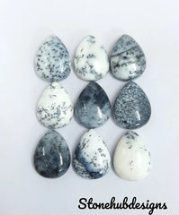 Natural Dendrite Opal Smooth Pear Cabochon Gemstone, CALIBRATED Loose Stone Cab, AAA Dendrite Opal Smooth Pear Cabs For Jewelry