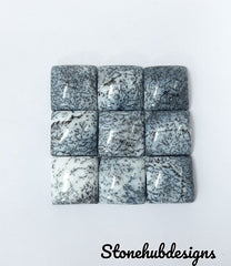 Natural Dendrite Opal Smooth Square Cabochon Gemstone, CALIBRATED Loose Stone Cab, AAA Dendrite Opal Smooth Square Cabs For Jewelry