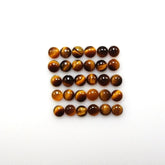 3MM, 4MM, 5MM, 6MM Natural Tiger Eye Cabochon Round Gemstone, AAA TIGER Eye Smooth Round Cabochon Loose Gemstone For Jewelry
