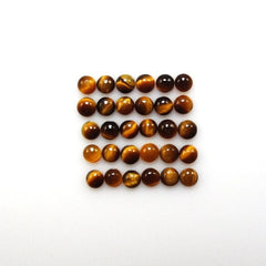 3MM, 4MM, 5MM, 6MM Natural Tiger Eye Cabochon Round Gemstone, AAA TIGER Eye Smooth Round Cabochon Loose Gemstone For Jewelry