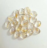 5X7MM, 6X8MM, 7X9MM, 8X10MM Natural Golden Rutilated Quartz Oval Cabochon Gemstone , AAA Golden Rutile Smooth Oval Cabs For Jewelry