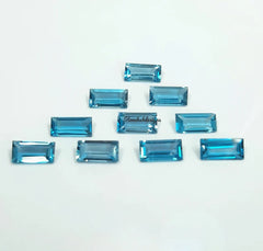 1.5x3MM, 2x4MM, 2.5x5MM, 3x6MM London Blue Topaz Faceted Baguette Cut Gemstone, AAA Natural Blue London Topaz Baguette Cut For Jewelry