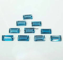 1.5x3MM, 2x4MM, 2.5x5MM, 3x6MM London Blue Topaz Faceted Baguette Cut Gemstone, AAA Natural Blue London Topaz Baguette Cut For Jewelry