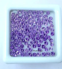 1.75MM, 2MM, 2.5MM Natural African Amethyst Faceted Round Cut Stone, AAA Purple Amethyst Faceted Loose Tiny Round Cut Stone for Jewelry