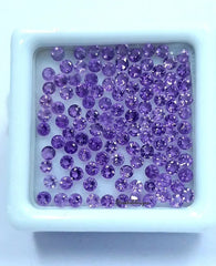 1.75MM, 2MM, 2.5MM Natural African Amethyst Faceted Round Cut Stone, AAA Purple Amethyst Faceted Loose Tiny Round Cut Stone for Jewelry