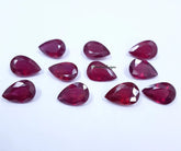 6X9MM, 7X10MM, 8X12MM RUBY Faceted Pears Loose Gemstone, Ruby Pear Faceted Loose Gemstone, Glass Field Ruby Faceted Loose For Ruby Jewelry