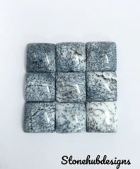 Natural Dendrite Opal Smooth Square Cabochon Gemstone, CALIBRATED Loose Stone Cab, AAA Dendrite Opal Smooth Square Cabs For Jewelry