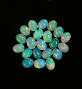 5x7MM, 6x8MM, 7x9MM Natural Ethiopian Opal Oval Cabochon gemstone, Multi Fire Opal smooth oval Loose Gemstone For Jewelry