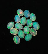 5x7MM, 6x8MM, 7x9MM Natural Ethiopian Opal Faceted Oval Cut Gemstone, AAA Ethiopian Opal multi flash oval cut Calibrated Size loose gemstone