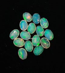 5x7MM, 6x8MM, 7x9MM Natural Ethiopian Opal Faceted Oval Cut Gemstone, AAA Ethiopian Opal multi flash oval cut Calibrated Size loose gemstone