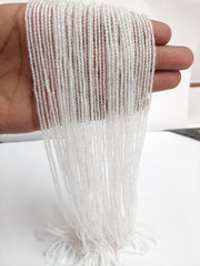 2-2.50MM Natural White Crystal Faceted Rondelle Micro Cut beads, AAA High Quality strand, Jewelry Loose Faceted Beads 13 inches