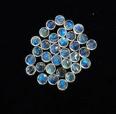 5MM, 6MM Natural Moonstone Faceted Round Cut Gemstone, Moonstone Faceted Round With Blue Flash Gemstone For Jewelry