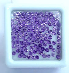 1.75MM, 2MM, 2.5MM Natural African Amethyst Faceted Round Cut Stone, AAA Purple Amethyst Faceted Loose Tiny Round Cut Stone for Jewelry