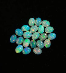 5x7MM, 6x8MM, 7x9MM Natural Ethiopian Opal Oval Cabochon gemstone, Multi Fire Opal smooth oval Loose Gemstone For Jewelry