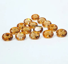 6X8MM, 7X9MM, 8X10MM, 9X11MM Natural Citrine Faceted Oval Cut Gemstone, AAA Yellow Citrine Oval Cut Calibrated Size loose Stone For Jewelry