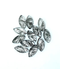 3x6MM, 4X8MM, 5x10MM, 6x12MM, 7x14MM Natural Black Rutile Marquise Cabochon Gemstone, AAA Black Rutile Quartz Marquise Cabs superb stone